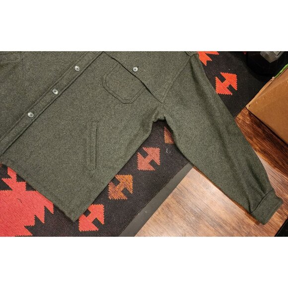 VINTAGE Woolrich Men's Green Wool/Nylon Button-Up Shirt Jacket XL - Picture 10 of 16